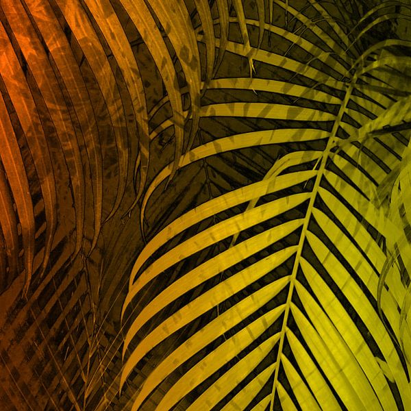 TROPICAL LEAVES GREEN MOCCA no4 van Pia Schneider