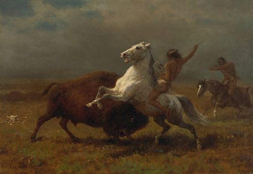Albert Bierstadt-Studie voor het laatste van de Buffalo