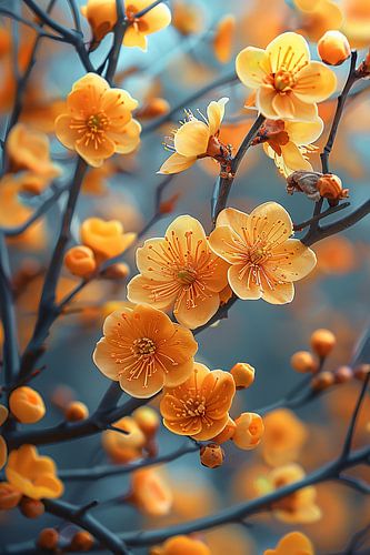 Zonnebloemen op een Tak