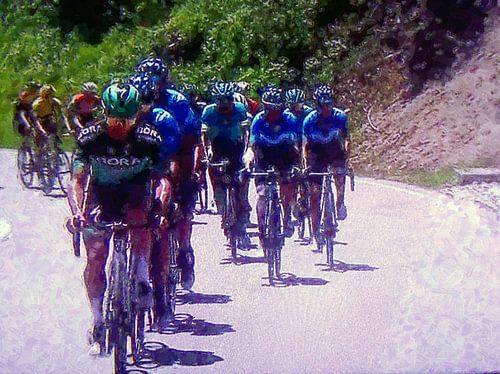 cycling on the blazing slope
