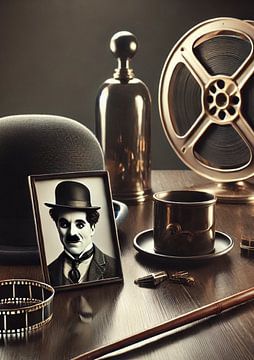 Iconisch moderne stilleven Charlie Chaplin van Jaap Ros