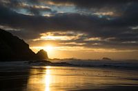 Sunset on the west coast of Portugal's Algarve - Praia do Castelejo