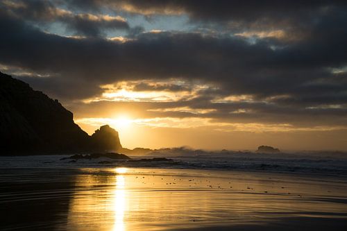 Sunset on the west coast of Portugal's Algarve - Praia do Castelejo