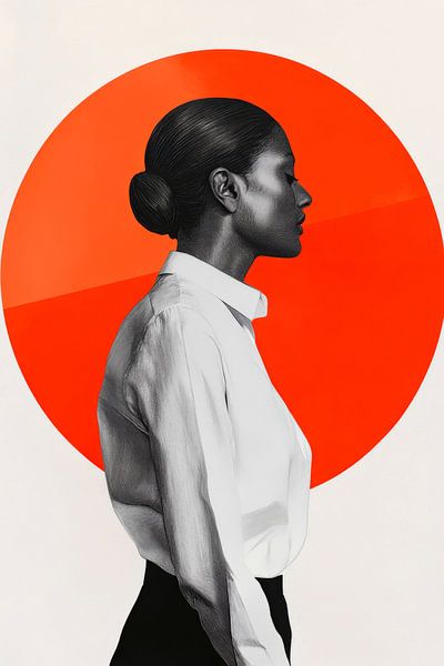 Stylish silhouette in front of red by Poster Art Shop