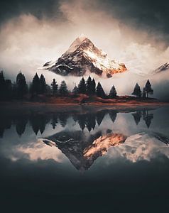 Spiegelung des Berges im See
