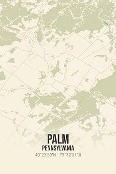 Vintage landkaart van Palm (Pennsylvania), USA. van MijnStadsPoster