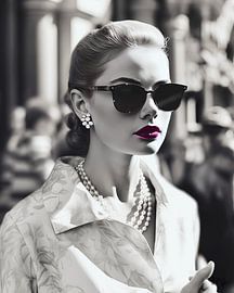 Weltliche Frau Ashley mit Diamanten und Sonnenbrille