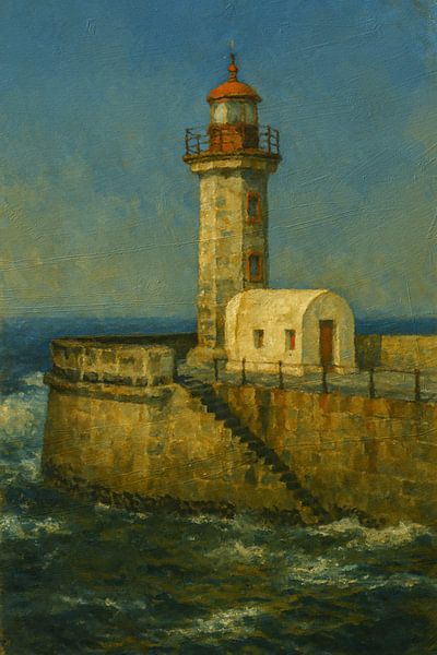 Leuchtturm auf tosender See von Geert Van Baelen