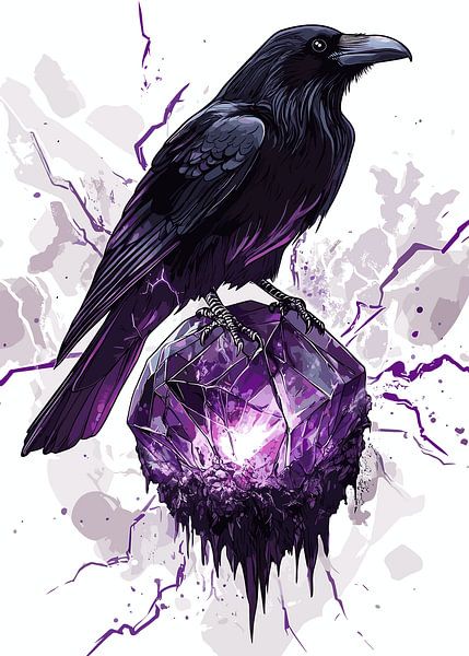 Corbeau mystique sur cristal lumineux par Pixelbull Design