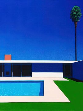 Hiroshi Nagai - Zwembad City Pop van Timeless Artworks