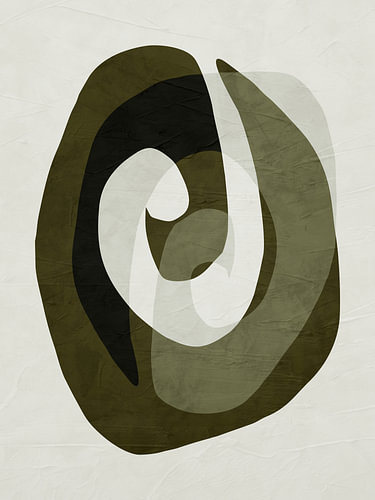 Contemporary abstract art, organic and minimalist, in natural shades of green