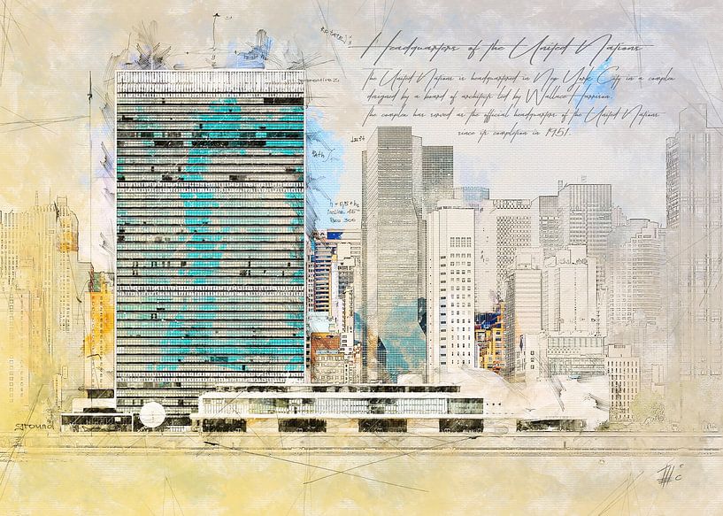 Hoofdkwartier Verenigde Naties NY van Theodor Decker