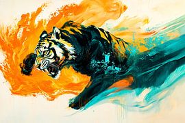 Tiger with fiery colours by Imperial Art House