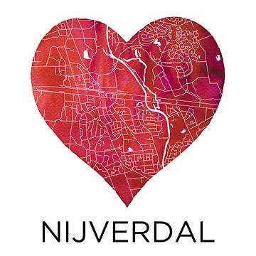 Liefde voor Nijverdal | Stadskaart in een hart