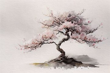 Baum mit Kirschblüte (Sakura) - Serie: Japanische Landschaft - 2 von Studio Pieternel