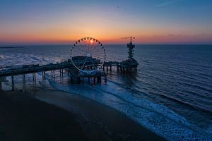Jetée de Scheveningen au coucher du soleil