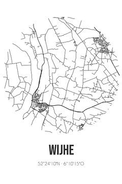 Wijhe (Overijssel) | Landkaart | Zwart-wit van Rezona