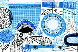 Collage botanique 05 sur Susan Black by The Artcircle