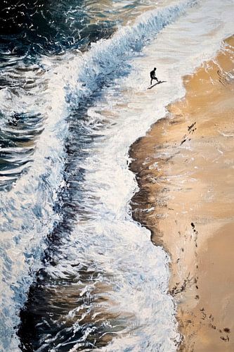 Surfers op het strand