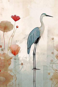 Blue Heron by Caroline Guerain