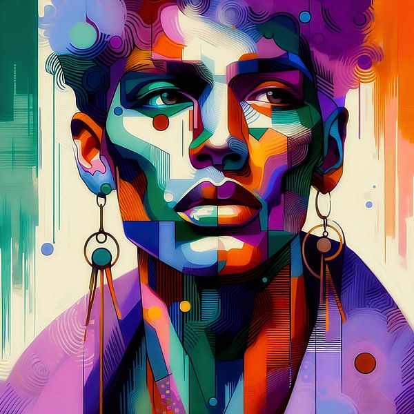 Man met oorbellen van Digital Art Nederland