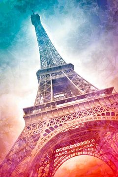 Modern-Art PARIS Eiffel Tower I van Melanie Viola