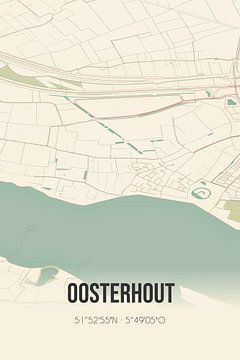 Vintage landkaart van Oosterhout (Gelderland) van MijnStadsPoster