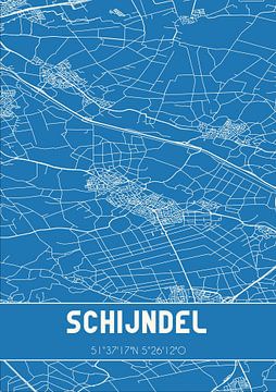 Blauwdruk | Landkaart | Schijndel (Noord-Brabant) van Rezona