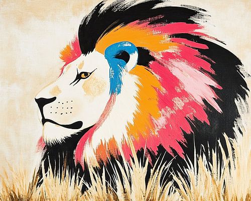 Lion avec crinière brillante