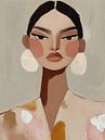 Modern portrait, illustration in shades of brown by Carla Van Iersel thumbnail