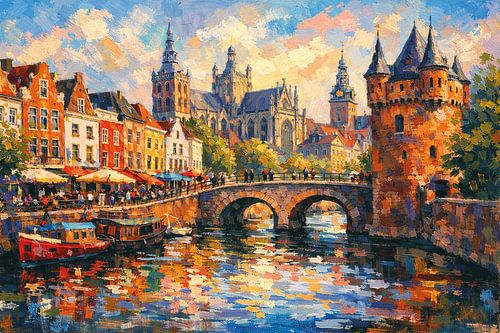 Den Bosch, Nederland schilderij.