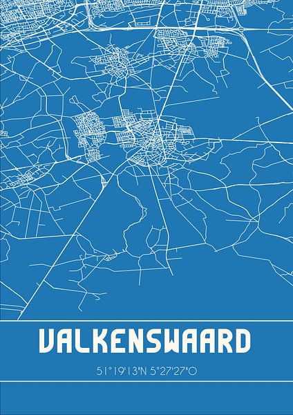 Blueprint | Map | Valkenswaard (North Brabant) by Prints of Place