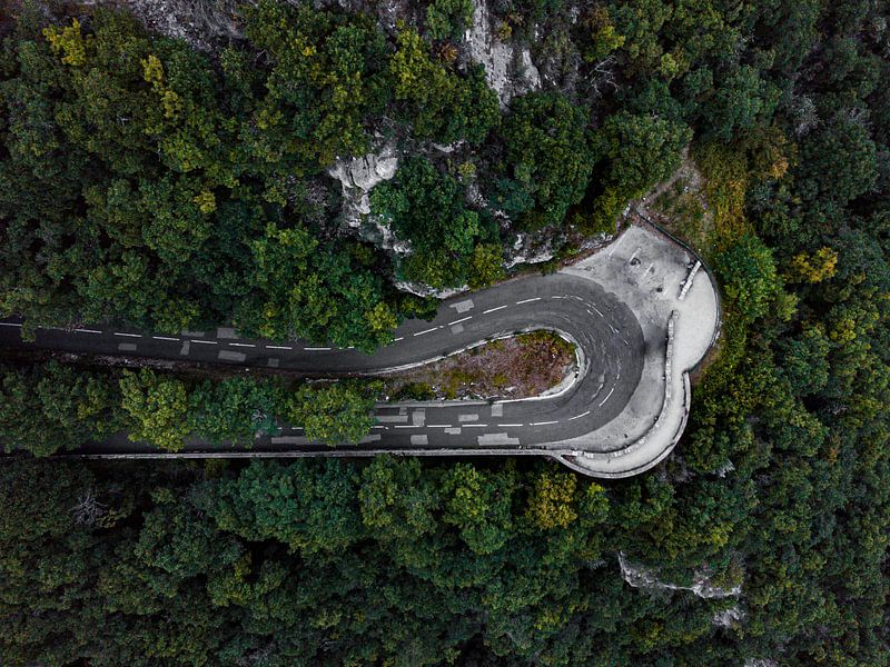 Haarspeldbocht van boven van Martijn de Ruijter