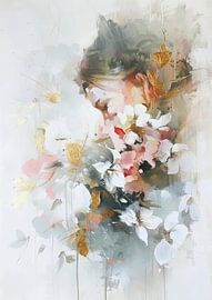 Golden Petal Dance by Eye catching paintings