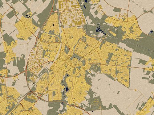 Kaart van Sittard in de stijl van Gustav Klimt
