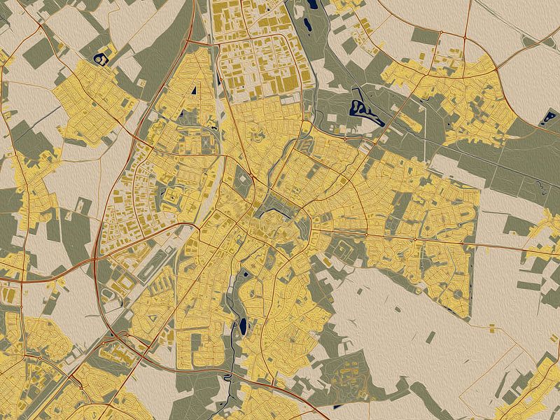 Carte de Sittard dans le style de Gustav Klimt par Maporia
