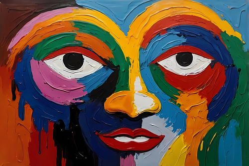 Abstract kleurrijk portret in moderne stijl