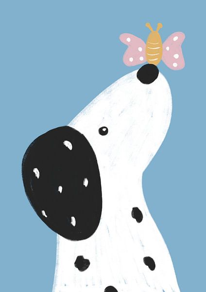 Dalmatian with butterfly by Bainai