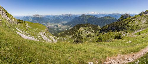 Panorama from the Sambuy on Lake Annecy in the French Alps