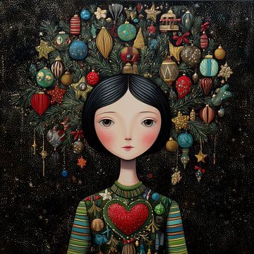 La tête pleine de boules de Noël