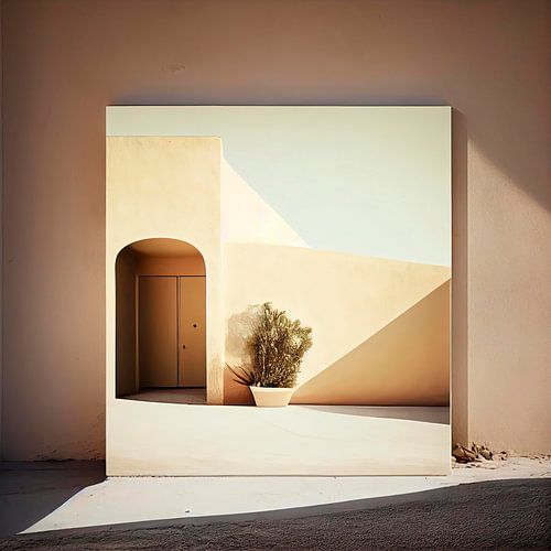 Stylistic House in the Sun with Mirror