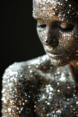 Vrouw bedekt met diamanten