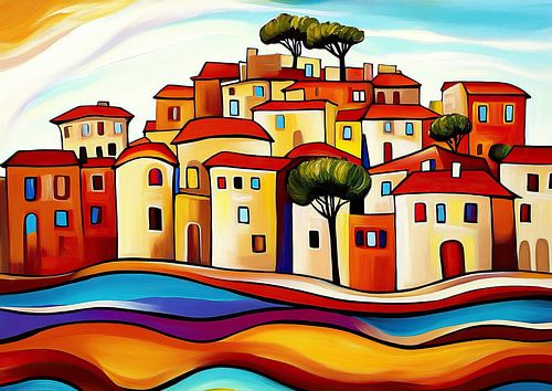 Serbia Artworks | Colorful Serenity Waves