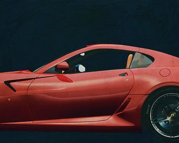 Painting of a Ferrari 599 GTB Fiorano 2006 Red by Jan Keteleer