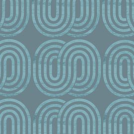 Retro Vintage Abstrakt Blau Grau von Mad Dog Art