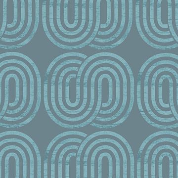 Retro Vintage Abstract Blue Grey by Mad Dog Art