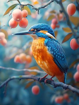 Vibrante Ijsvogel van PixelPrestige