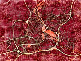 Carte de Waiblingen avec le style 'Amber Autumn' sur Maporia