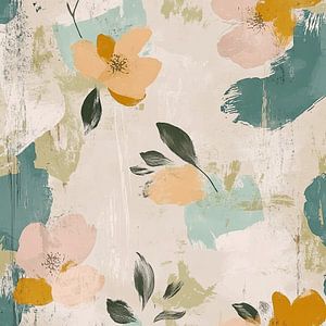 Boho bloemenprint met aardse tonen