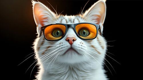 Portrait de chat avec des lunettes de soleil